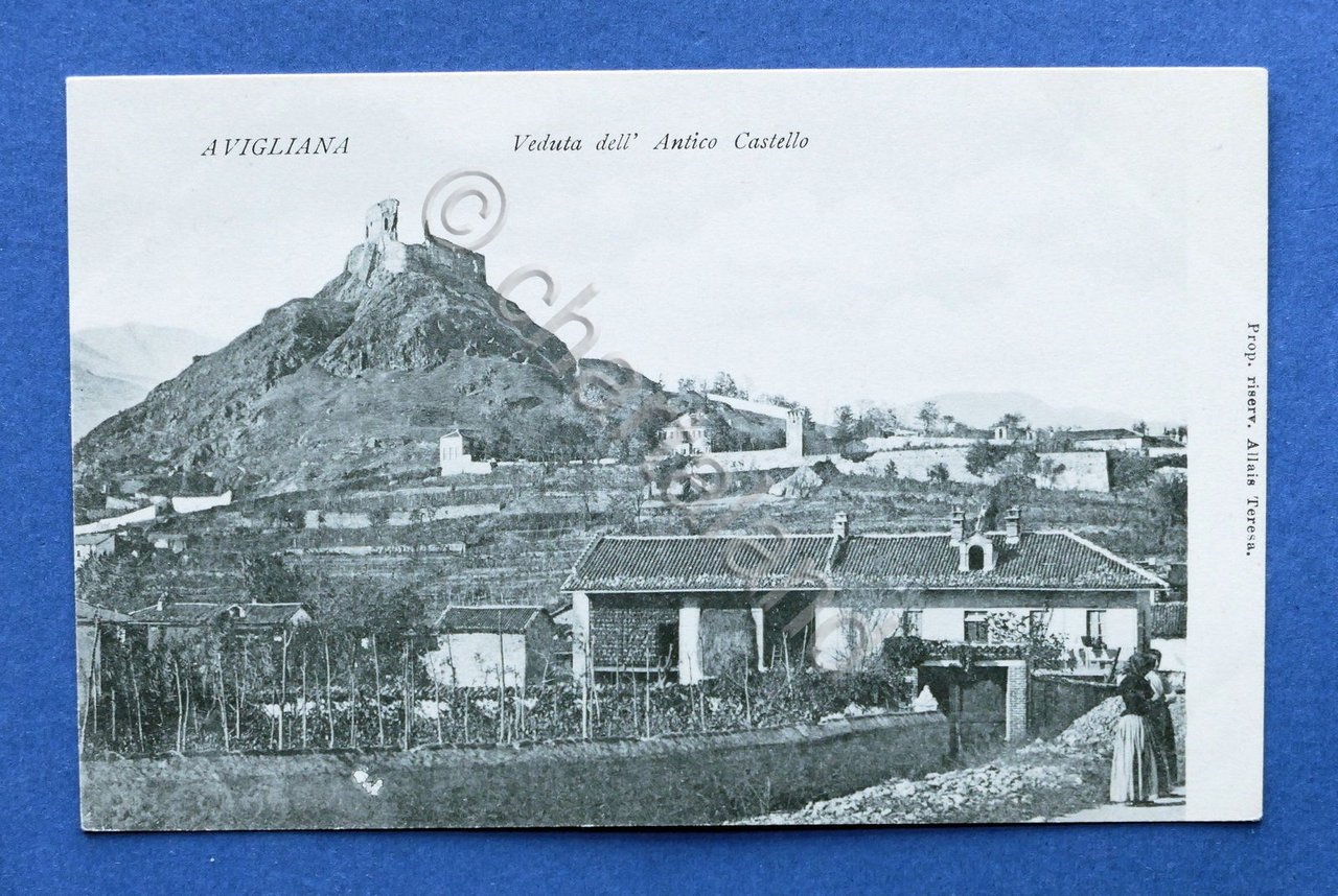 Cartolina Avigliana - Veduta dell'Antico Castello - 1900 ca..