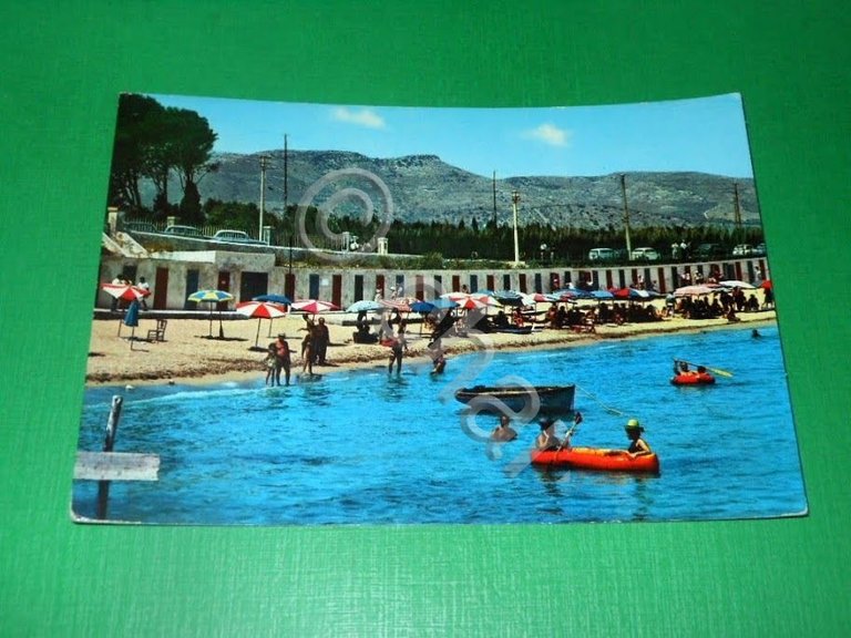 Cartolina Avola - La spiaggia lido Eden 1968