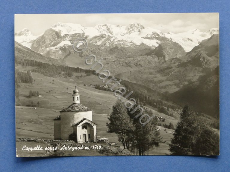 Cartolina Ayas - Cappella sopra Antagnod - 1960