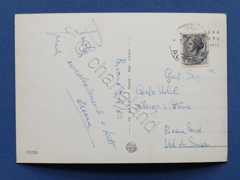 Cartolina Ayas - Cappella sopra Antagnod - 1960