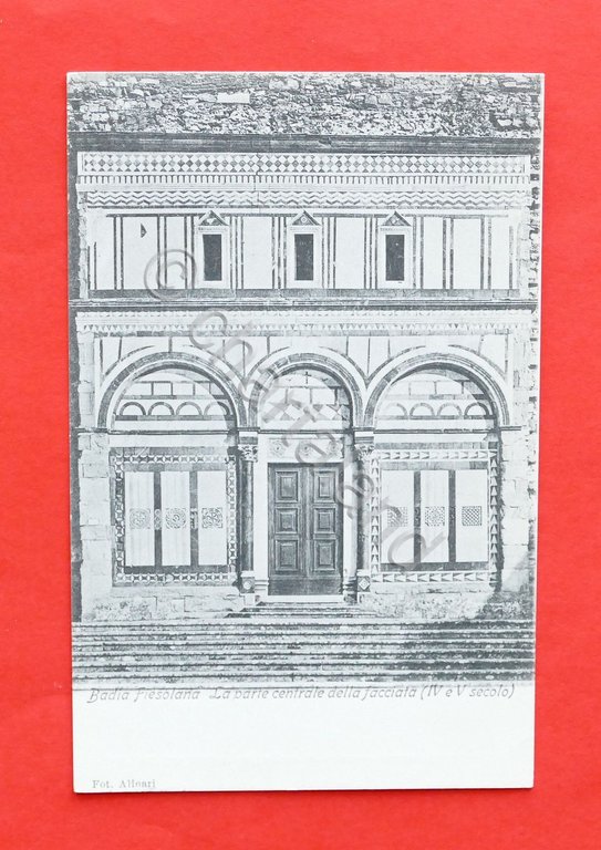 Cartolina Badia Fiesolana - Parte centrale della facciata - 1905 …