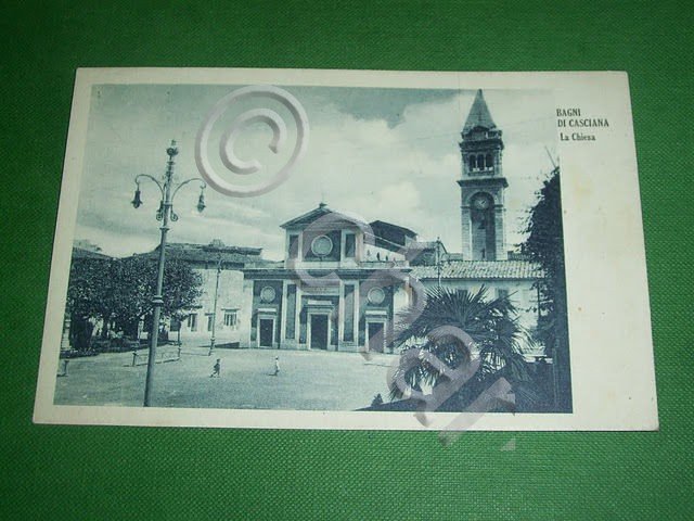 Cartolina Bagni di Casciana - La Chiesa 1930 ca.