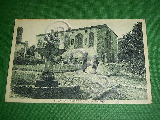 Cartolina Bagni di Casciana - Palazzo Municipale 1930.