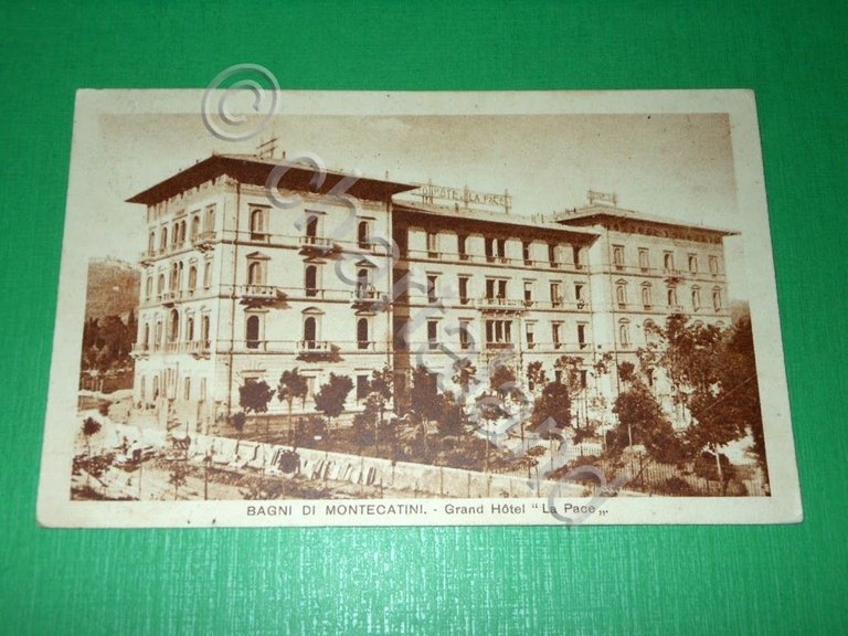 Cartolina Bagni di Montecatini - Grand Hotel La Pace 1928