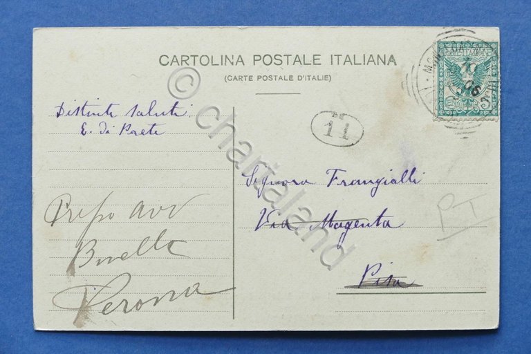 Cartolina Bagni di Montecatini - Il Tettuccio - 1906.