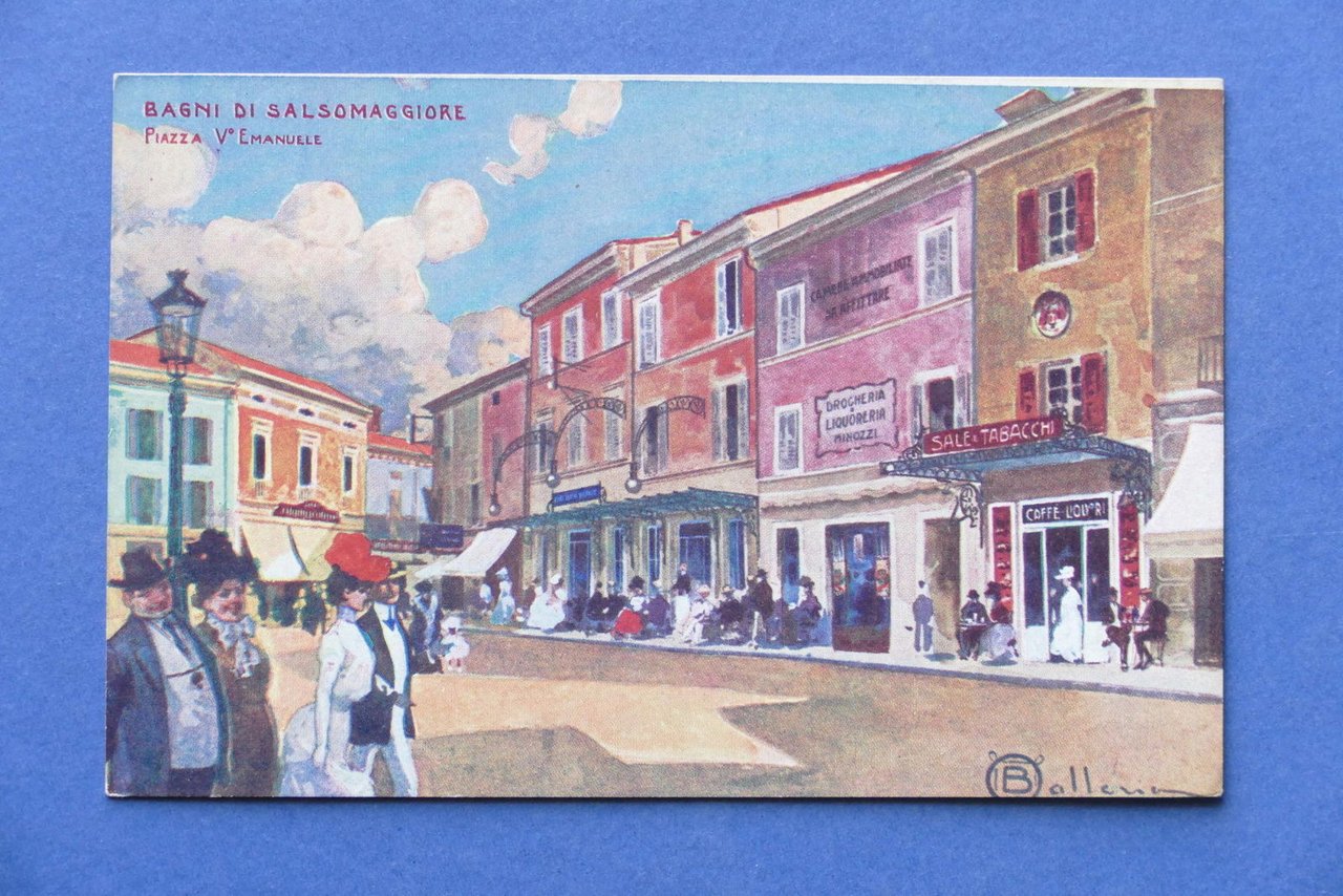 Cartolina Bagni di Salsomaggiore - Piazza Vittorio Emanuele - 1910 …