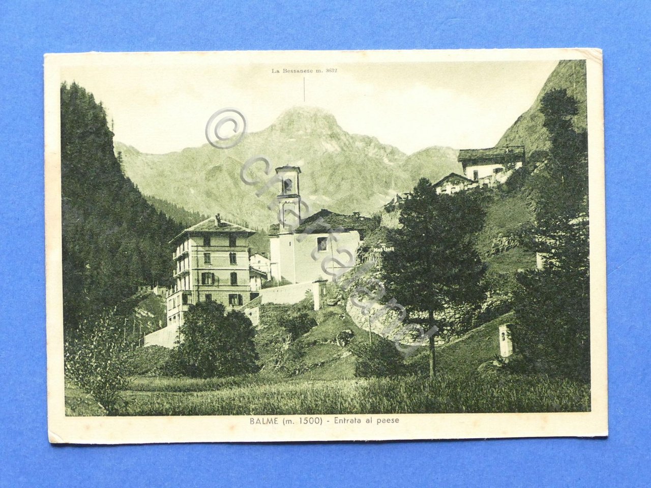 Cartolina Balme - Entrata al paese - 1935 ca..