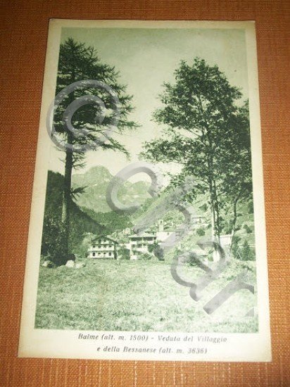 Cartolina Balme - Veduta del Villaggio e della Bessanese 1934