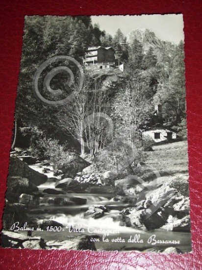 Cartolina Balme - Villa Castagneri con la Bessanese '50
