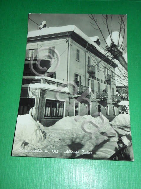 Cartolina Bardonecchia - Albergo Tabor 1955