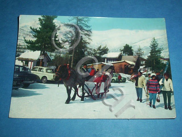 Cartolina Bardonecchia - Campo Smith - Lo slittone 1965