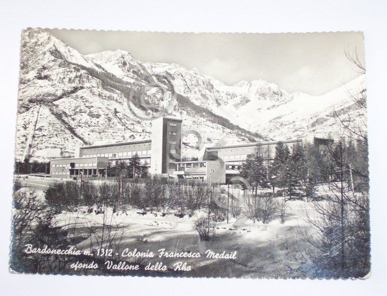 Cartolina Bardonecchia - Colonia Francesco Medail 1955