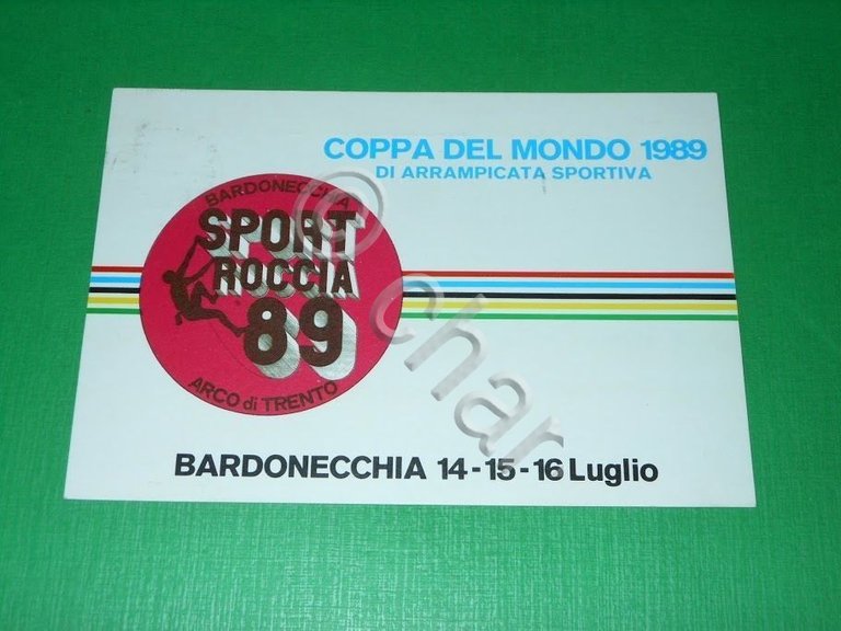 Cartolina Bardonecchia - Coppa del mondo di Arrampicata Sportiva 1989.