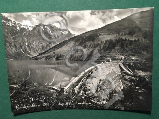 Cartolina Bardonecchia - La Diga di Ronchemolles - 1956