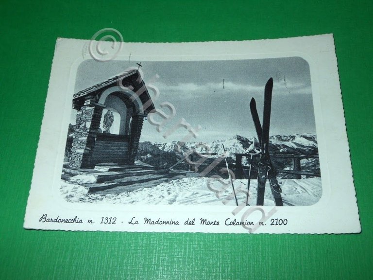 Cartolina Bardonecchia - La Madonnina del Monte Colomion 1955