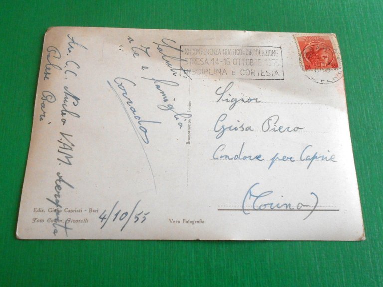 Cartolina Bari - Vista dal Faro S. Antonio 1955.