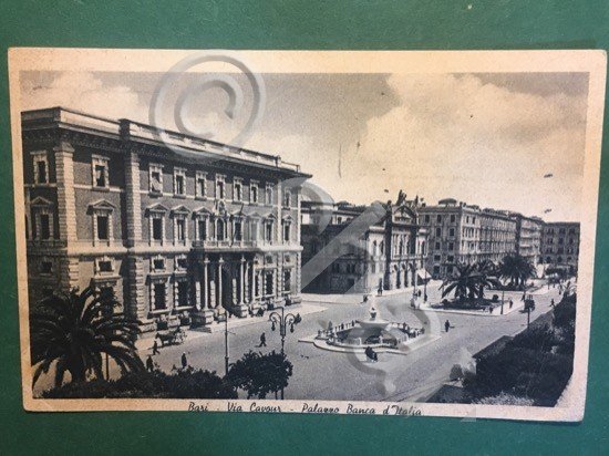 Cartolina Bari Via Cavour - Palazzo Banca D'Italia - 1942 …