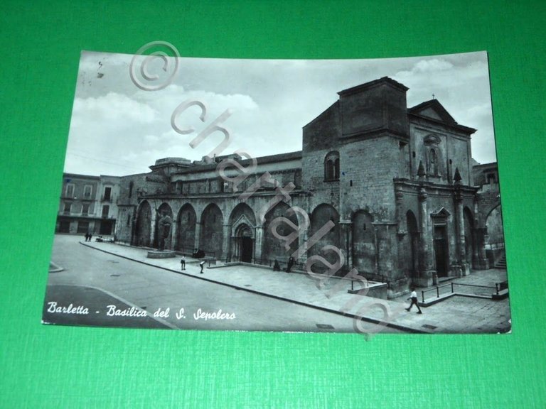 Cartolina Barletta - Basilica del S. Sepolcro 1955.