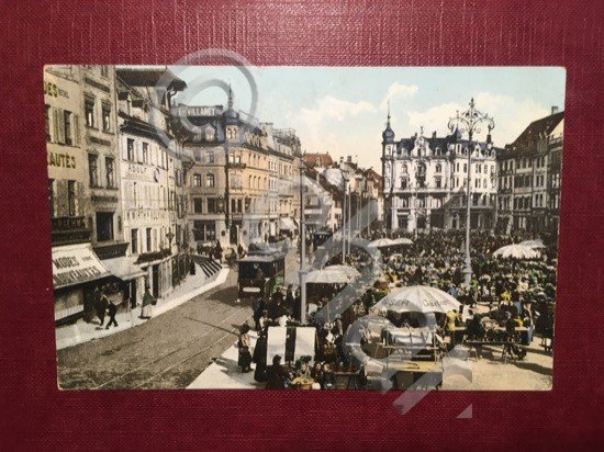 Cartolina Basel - Marktplatz - 1908