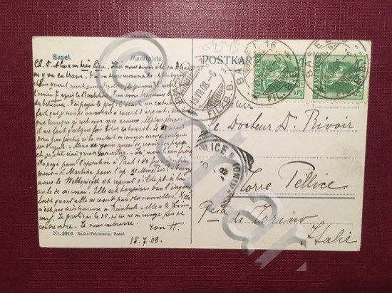 Cartolina Basel - Marktplatz - 1908