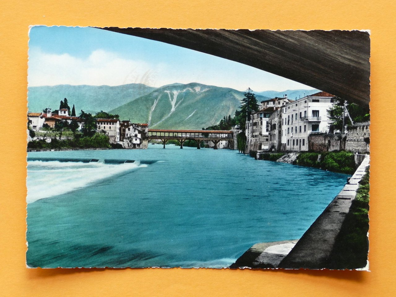 Cartolina Bassano del Grappa - Ponte degli Alpini - 1957.
