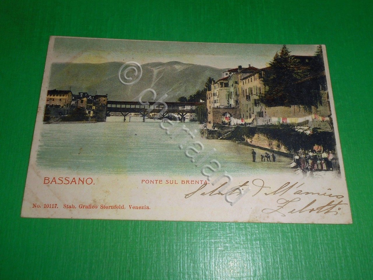 Cartolina Bassano del Grappa - Ponte sul Brenta 1901.