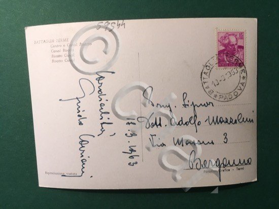 Cartolina Battaglia Terme - Centro E Canale Bisatto - 1963