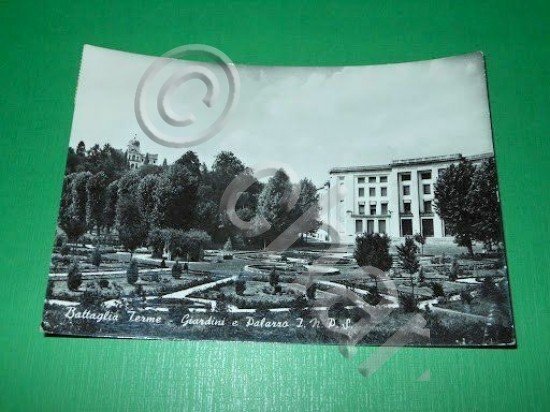 Cartolina Battaglia Terme - Giardini e Palazzo I.N.P.S. 1959. | Immagine Gallery 2