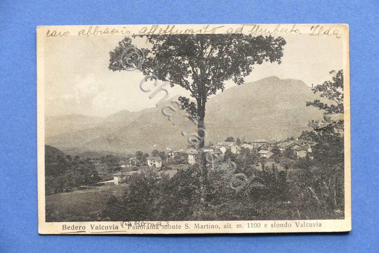 Cartolina Bedero Valcuvia - Panorama Monte S. Martino - 1940.
