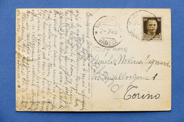 Cartolina Bedero Valcuvia - Panorama Monte S. Martino - 1940.