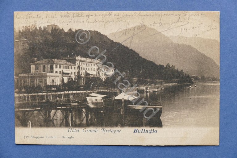 Cartolina Bellagio - Hotel Grande Bretagne - 1905