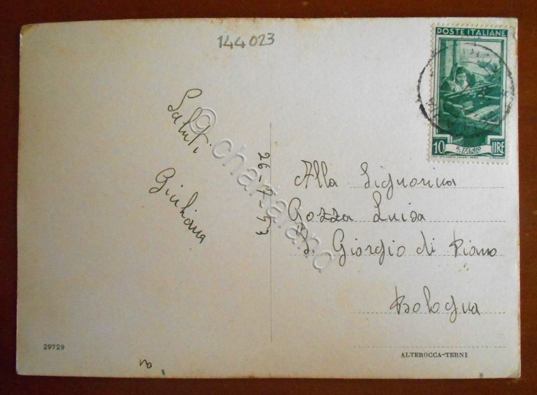 Cartolina Bellaria - Spiaggia - 1953