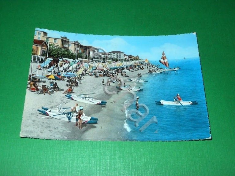 Cartolina Bellaria - Spiaggia - 1961