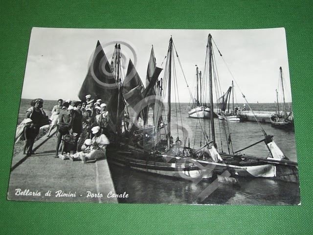 Cartolina Bellaria di Rimini - Porto Canale 1956