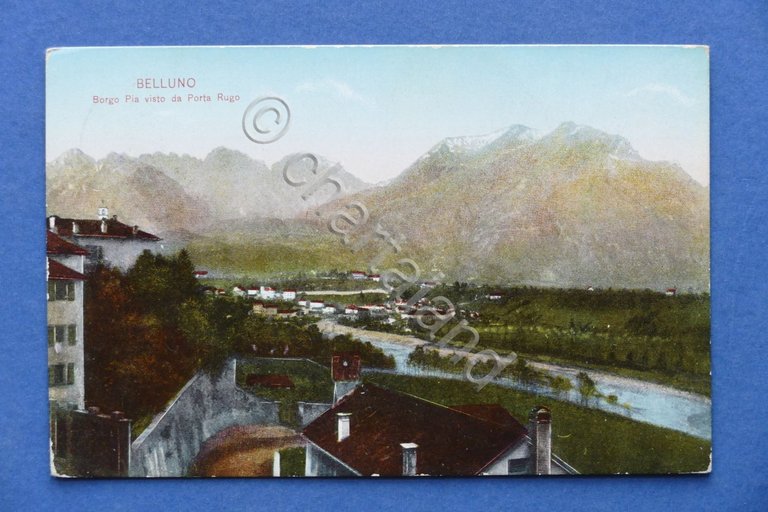 Cartolina Belluno - Borgo Pia Visto da Porta Rugo - …