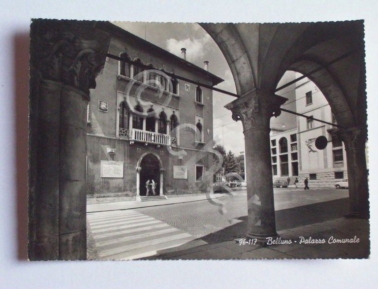 Cartolina Belluno - Palazzo Comunale 1963