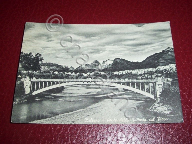 Cartolina Belluno - Ponte della Vittoria sul Piave 1958 | Immagine Gallery 2