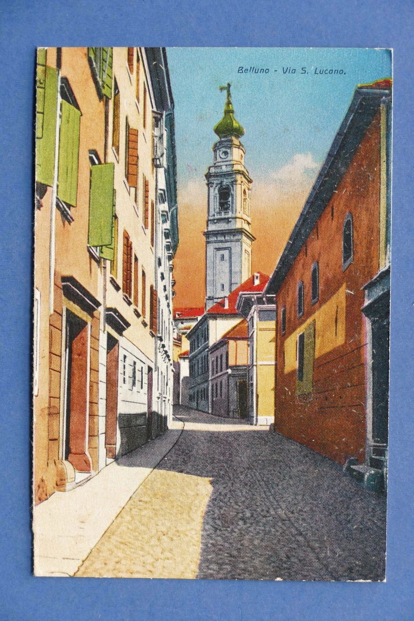 Cartolina Belluno - Via S. Lucano - 1915 ca.