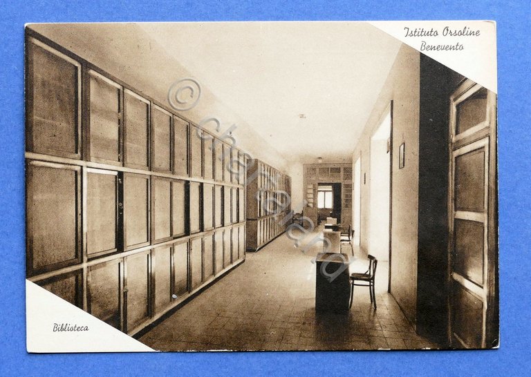 Cartolina Benevento - Istituto Madri Orsoline Biblioteca 1940 ca.