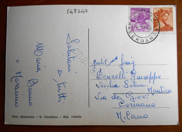 Cartolina Berbenno - Valle Imagna - 1965