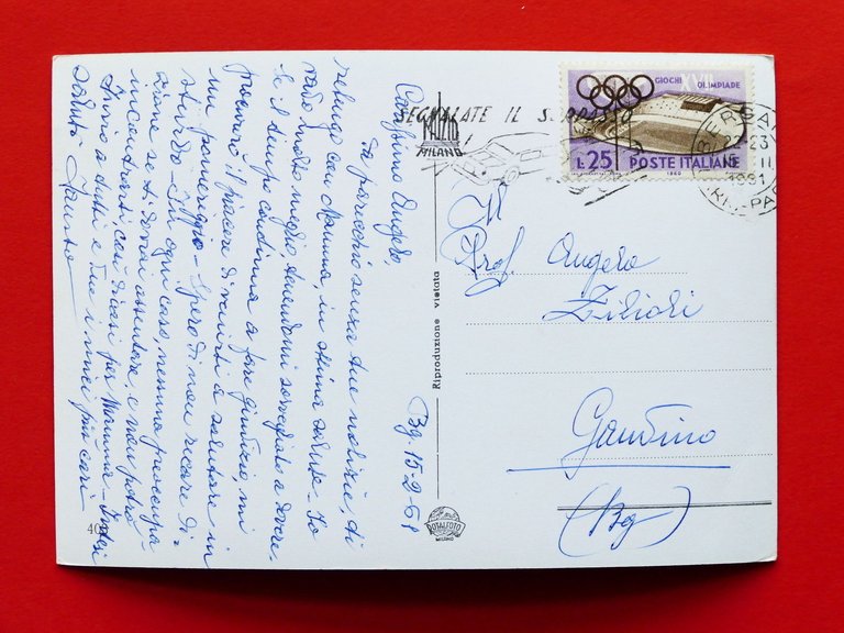 Cartolina Bergamo - Colle S. Vigilio e Seminario - 1961.