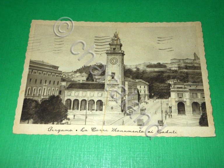 Cartolina Bergamo - La Torre Monumento ai Caduti 1942 | Immagine Gallery 2