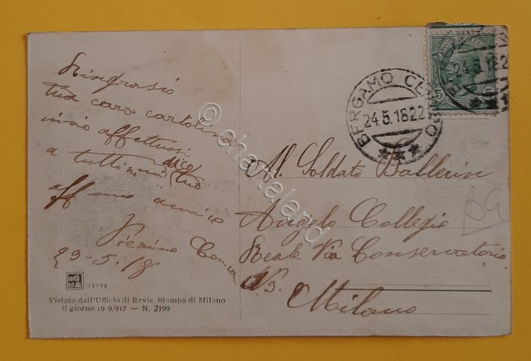 Cartolina Bergamo - Teatro Donizetti - 1822