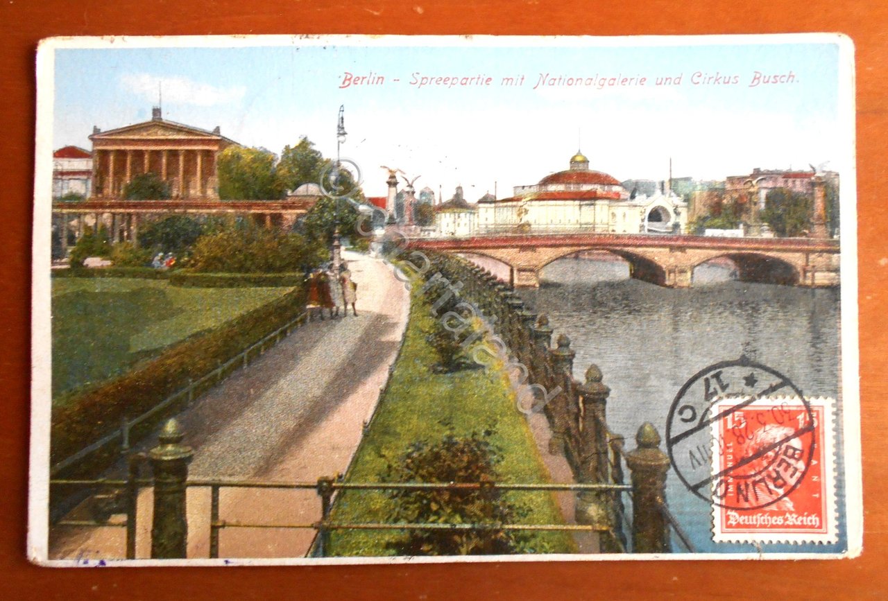 Cartolina Berlin - Spreepartie mit Nationalgalerie - 1928