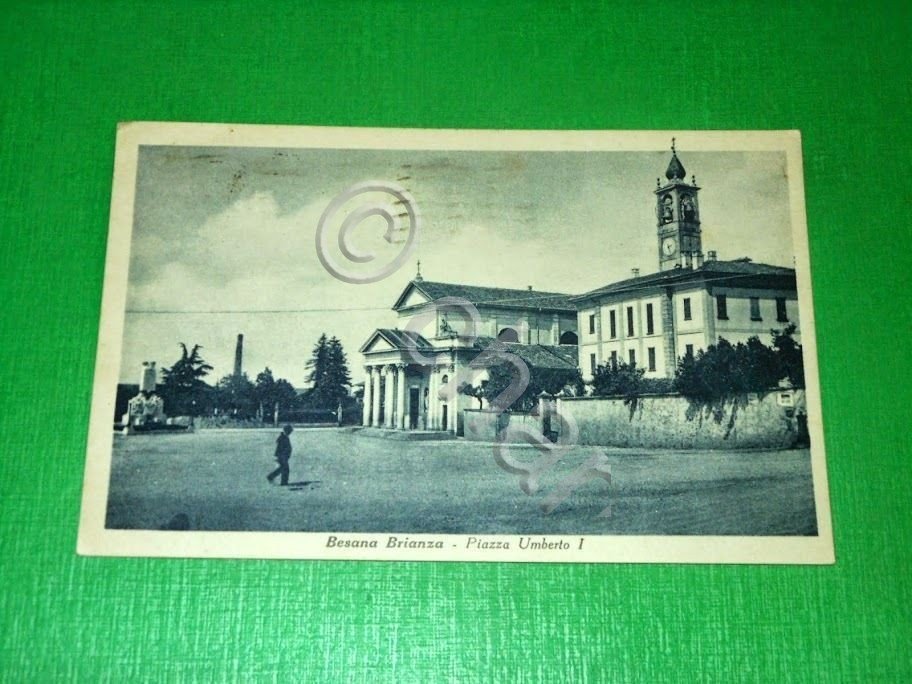 Cartolina Besana Brianza - Piazza Umberto I 1930 ca.