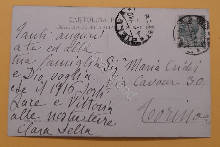 Cartolina Bianca Croce di Savoia - Dio ti Salvi e …
