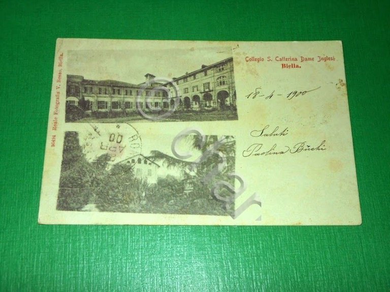 Cartolina Biella - Collegio S. Catterina Dame Inglesi 1900