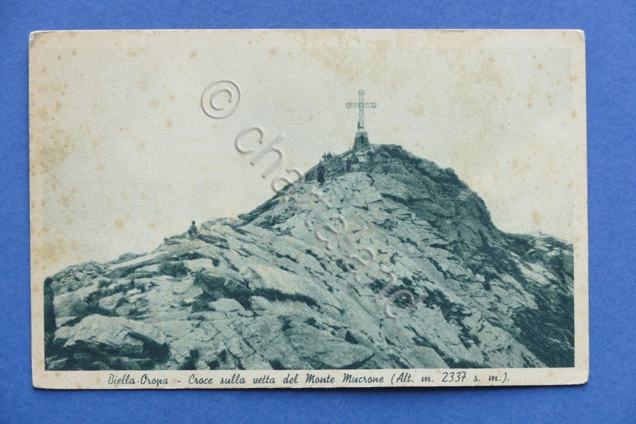 Cartolina Biella - Oropa - Croce sulla vetta del Monte …