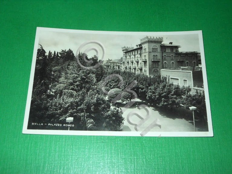 Cartolina Biella - Palazzo Ronco 1945