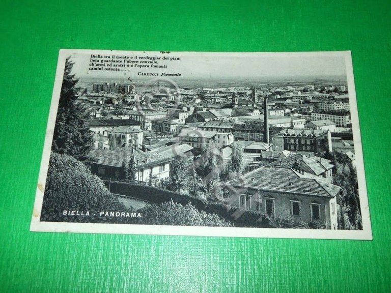 Cartolina Biella - Panorama 1940.